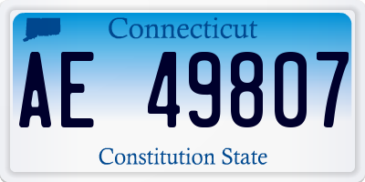 CT license plate AE49807