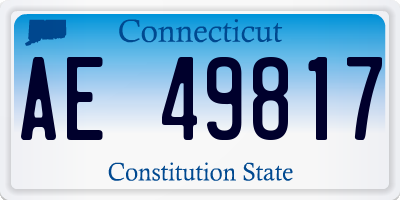 CT license plate AE49817