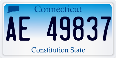 CT license plate AE49837