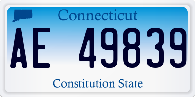 CT license plate AE49839