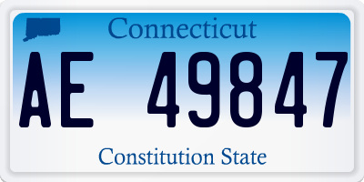 CT license plate AE49847