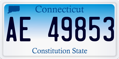 CT license plate AE49853
