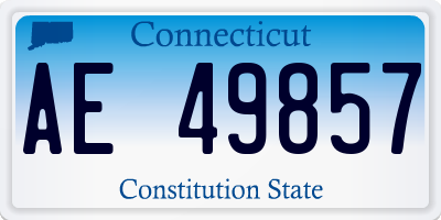 CT license plate AE49857