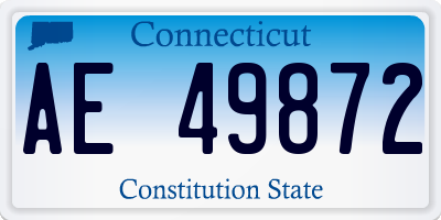 CT license plate AE49872