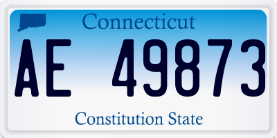CT license plate AE49873