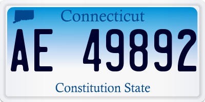 CT license plate AE49892