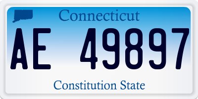 CT license plate AE49897