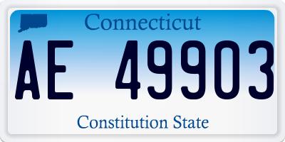 CT license plate AE49903
