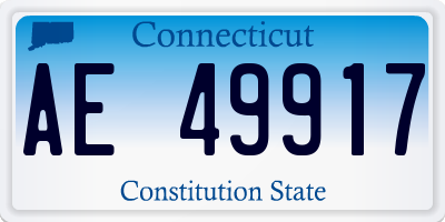 CT license plate AE49917