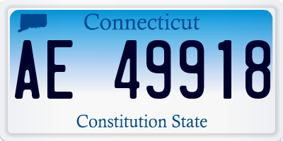 CT license plate AE49918