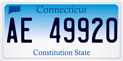 CT license plate AE49920