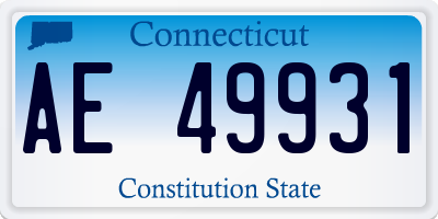 CT license plate AE49931