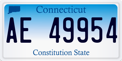 CT license plate AE49954