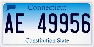 CT license plate AE49956