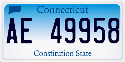 CT license plate AE49958