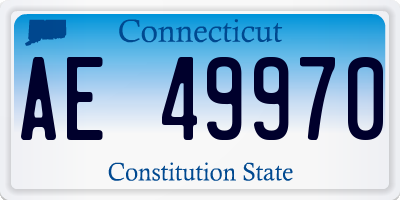 CT license plate AE49970