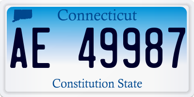 CT license plate AE49987