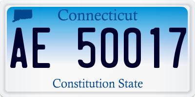 CT license plate AE50017