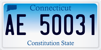 CT license plate AE50031