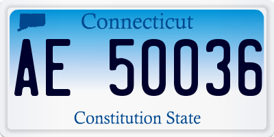 CT license plate AE50036