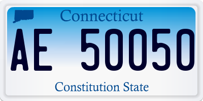 CT license plate AE50050
