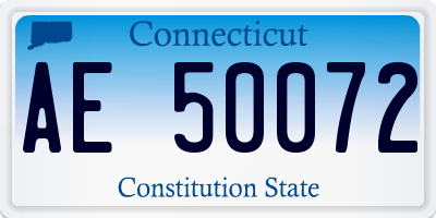 CT license plate AE50072