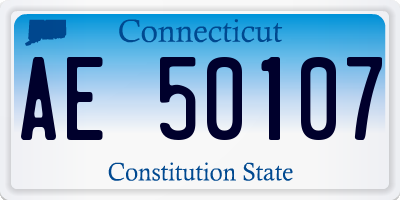 CT license plate AE50107