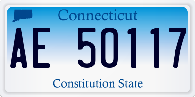 CT license plate AE50117