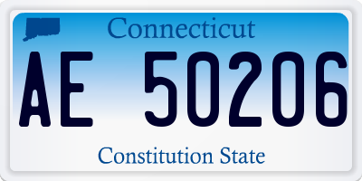CT license plate AE50206