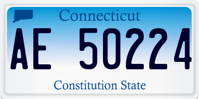 CT license plate AE50224