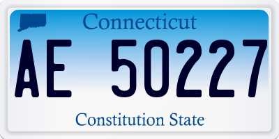 CT license plate AE50227