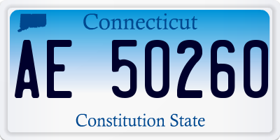CT license plate AE50260
