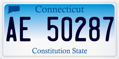 CT license plate AE50287