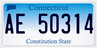 CT license plate AE50314