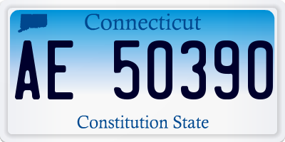 CT license plate AE50390