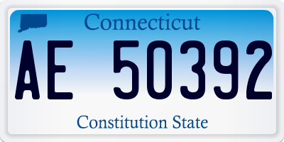 CT license plate AE50392