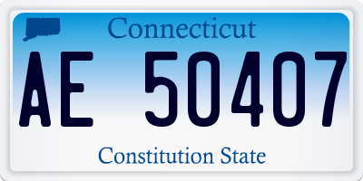 CT license plate AE50407