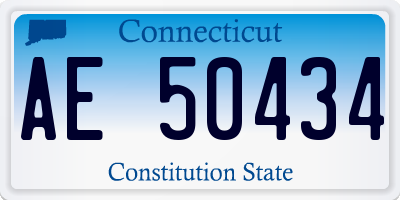 CT license plate AE50434