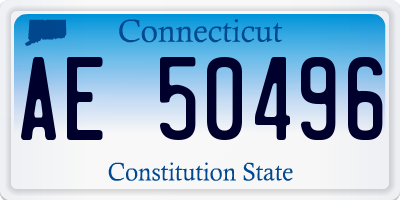 CT license plate AE50496