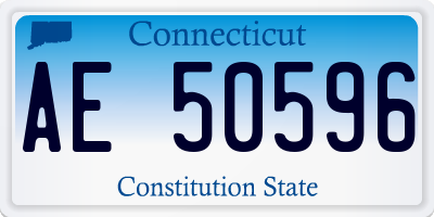 CT license plate AE50596