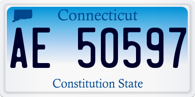 CT license plate AE50597