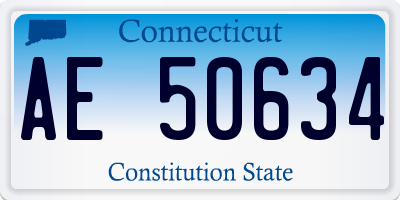 CT license plate AE50634