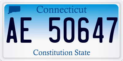 CT license plate AE50647