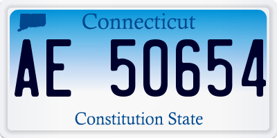 CT license plate AE50654
