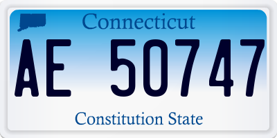 CT license plate AE50747