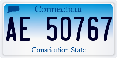 CT license plate AE50767