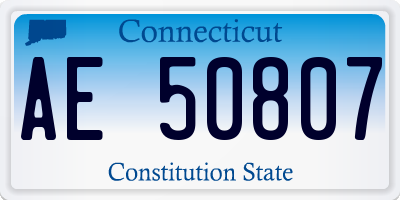 CT license plate AE50807