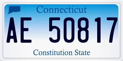 CT license plate AE50817