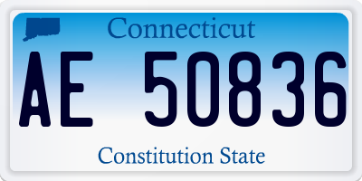 CT license plate AE50836