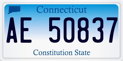 CT license plate AE50837